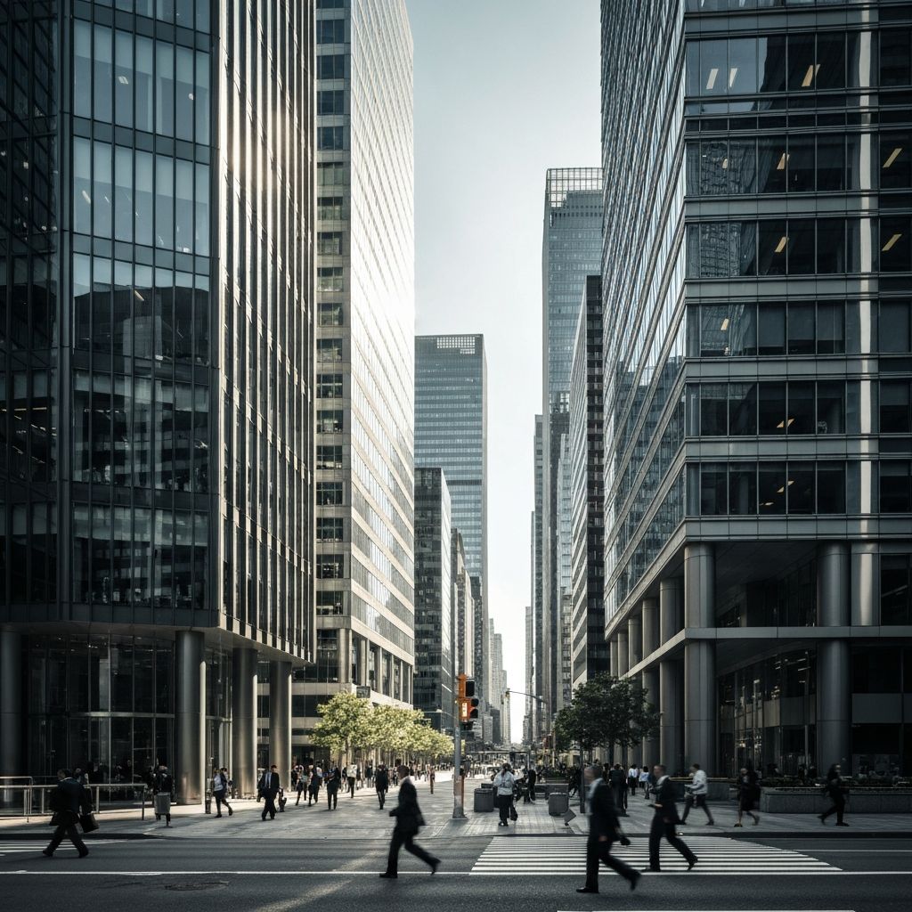 Modern financial city skyline